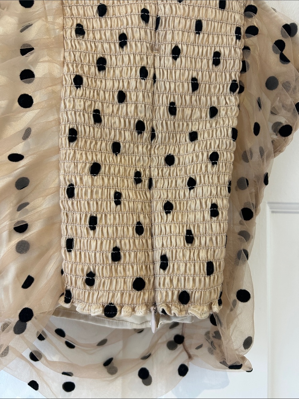 Reformation Beige Sheer Polka Dot Cowl Cami - Picture 6 of 6